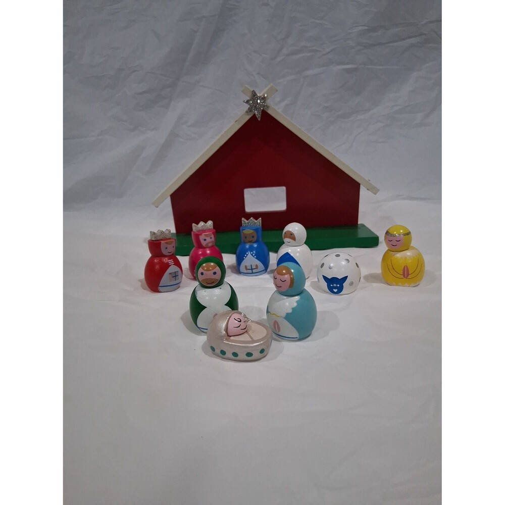 Wooden Nativity Set 10 piece